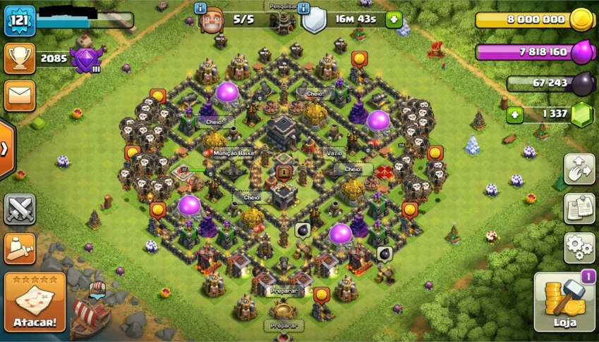 Clash of Clans Cv 9 Bem Upado.