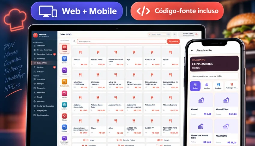 Sistema Completo para Restaurantes, Delivery e PDV – FerFood