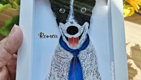 Quadro de Pet em Quilling 10 x 15 cm