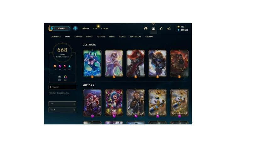 Conta LoL, 668 skins e todos os campeões + conta valorant