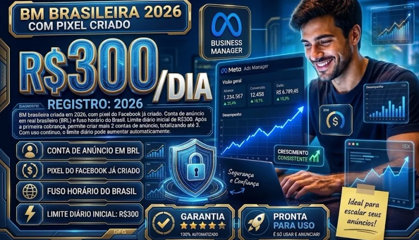 BM Brasileira 2026 com Pixel Criado – Até 3 Contas