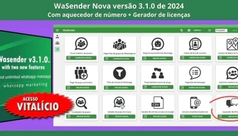WA Sender 2025 - Versão 3.5 e Versão 3.2 (entrega imediata)