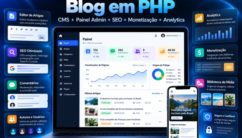 🚀 Sistema de Blog Profissional em PHP para Google AdSense🔥