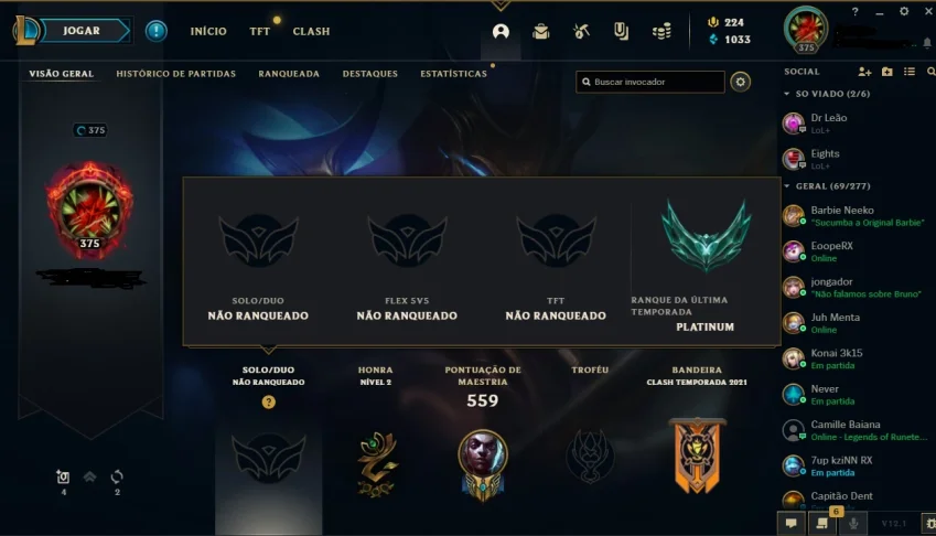 Conta de 2016 , platina