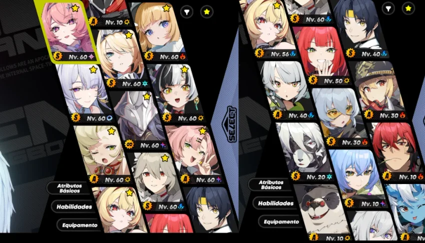 Conta ZZZ - 16 personagens Tier S e 7 armas tier S
