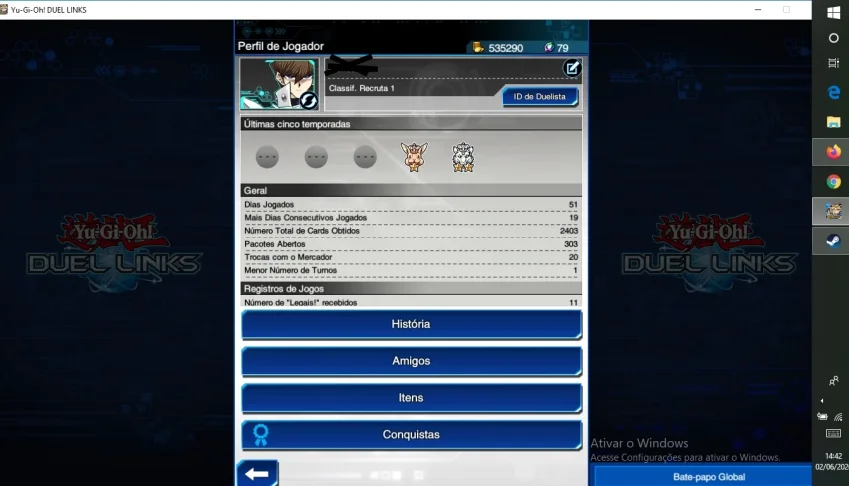Conta Yugioh Duel Links!