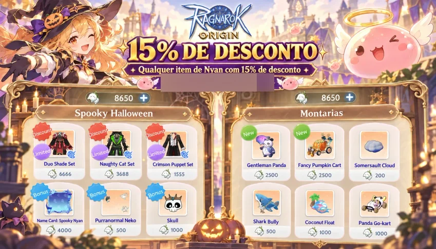 Ragnarok Origin Classic : Qualquer item de Nyan com 15% de d