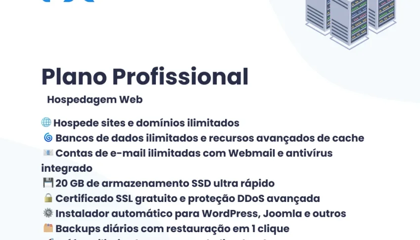 Plano Profissional — Hospedagem de Sites — A partir de R$24