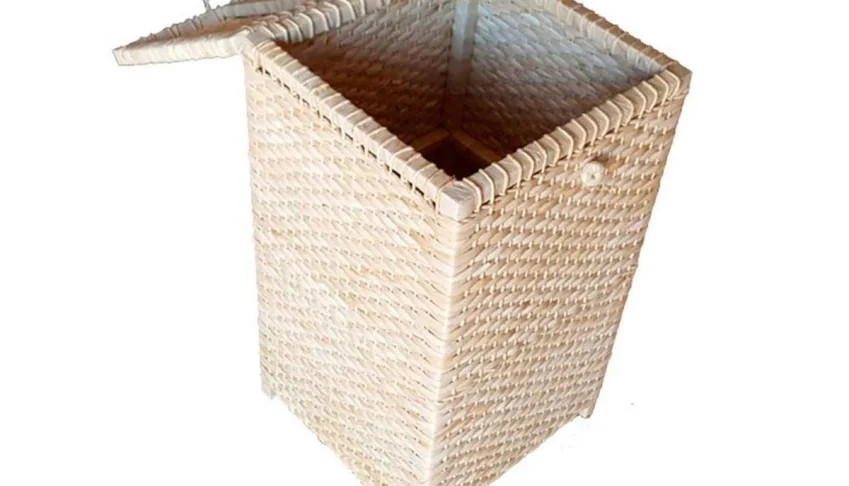 Cesto para Roupas de Palha de Milho 30x30x60