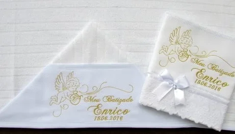 Kit Batizado com Toalha de Capuz e Toalha de Boca