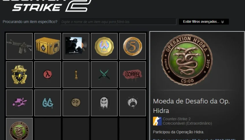 Conta CS2 com Medalha Operação Hidra + Prime + Insígnia