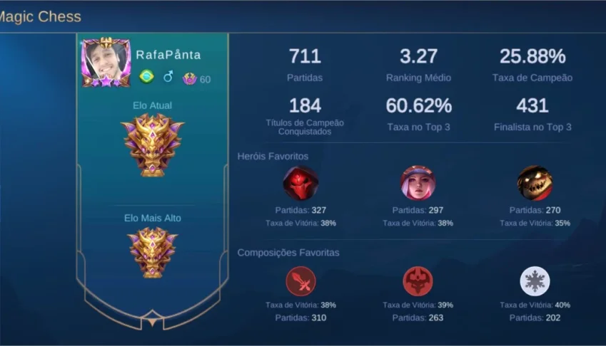 Conta lv 60 Mobile Legends - 92 skins