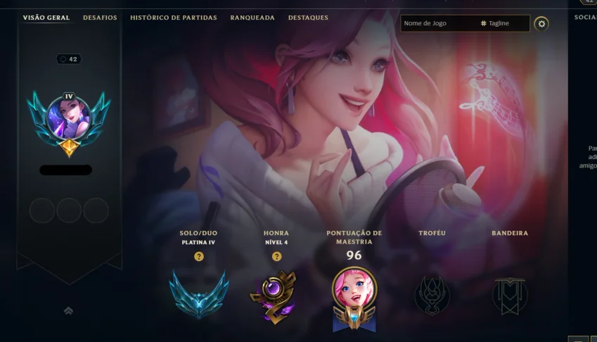 Conta Lol Platina Mmr Diamante - Ultimate Seraphine Kda