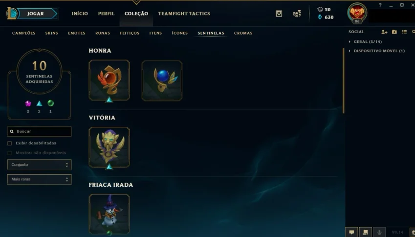 Conta Platina IV - Level 86 - Perfeita