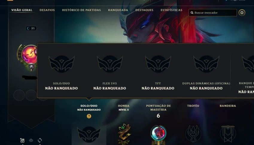 Conta de LOL