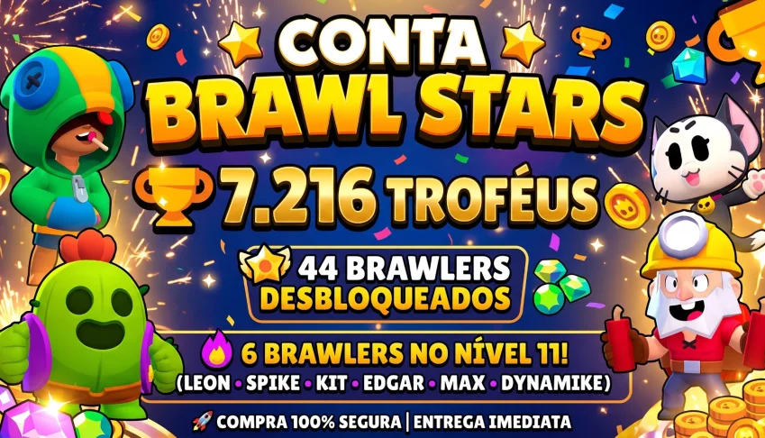 ​🏆 Conta Brawl Stars | 7.216 Troféus + Clash Arena 19