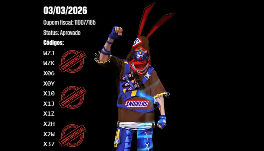 Codiguin Snickers Free Fire / Entrega Imediata!