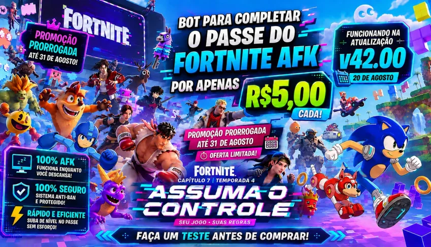 BOT Fortnite completar 100% Passe de Batalha AFK