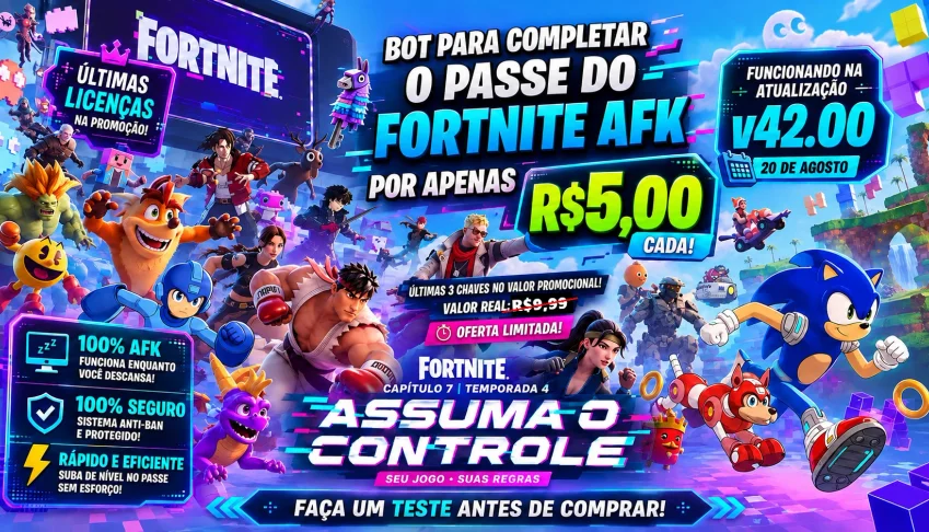 BOT Fortnite completar 100% Passe de Batalha AFK