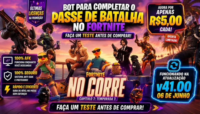 BOT Fortnite completar 100% Passe de Batalha AFK
