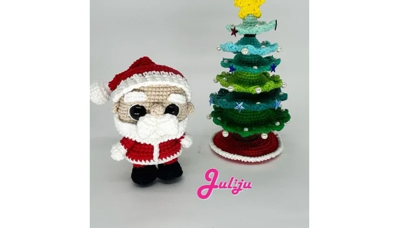 Papai Noel em Amigurumi 15 cm