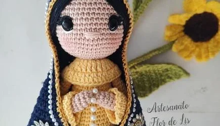 Santinha em Crochê - Nossa Senhora Aparecida
