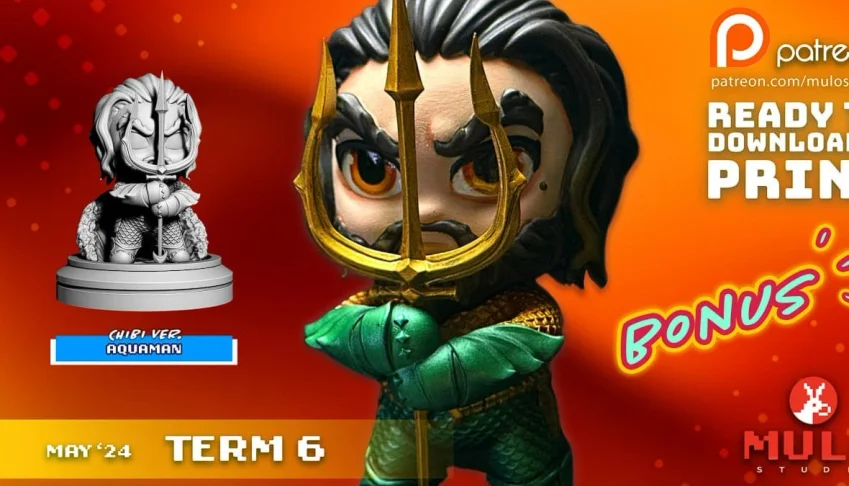 Chibi Aquaman and Aquaman