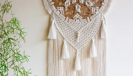 Mandala em Macramê Feita à Mão