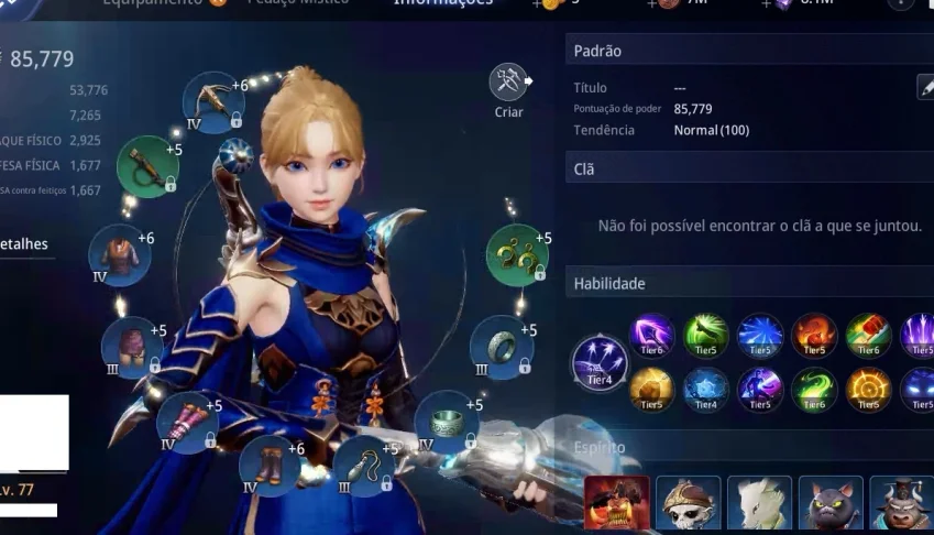 Conta Mir4 Arqueira (arbalist) lvl 77 90k Power com recurso.