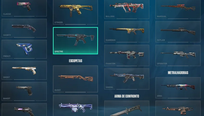 Vendo conta de valorant com 1800 reais em skins