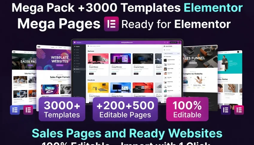 +3000 Templates e Páginas Editáveis para Elementor/WordPress