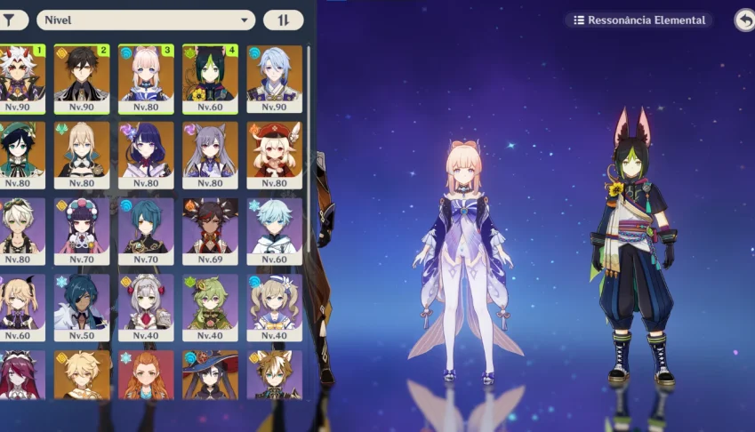 Conta Genshin Ar 55 10+ Personagens T5 1 Arma T5