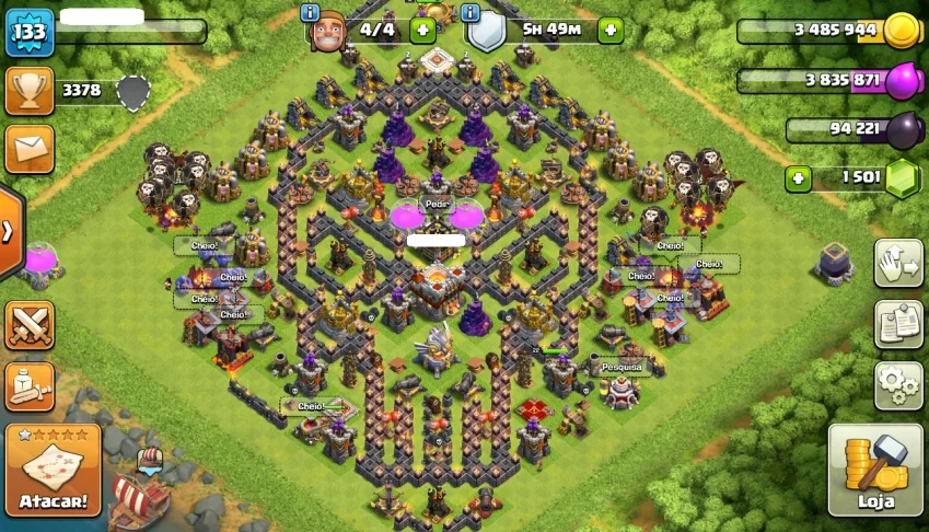 CLASH OF CLANS CV 11 LVL 133