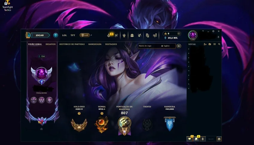 Conta LoL com 1067 Skins,188 Croma e Morgana Spiritual Bloss