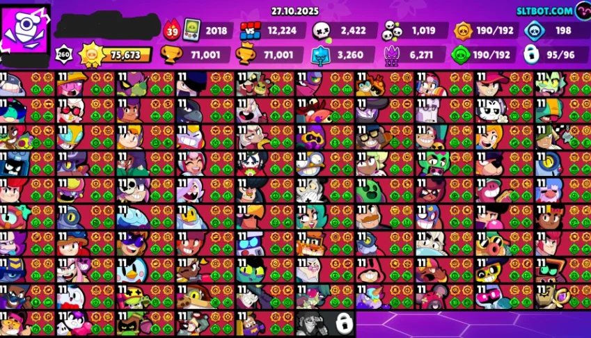 Brawl Stars 71k 95 Brawlers FULL