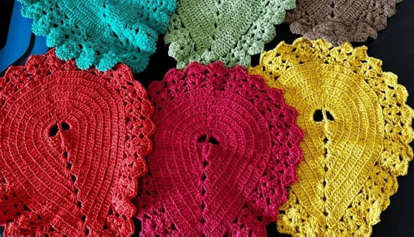 Kit com 6 Sousplats de Crochê