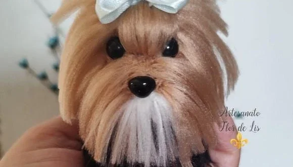 Miniatura Yorkshire - Amigurumi de Crochê com Feltragem