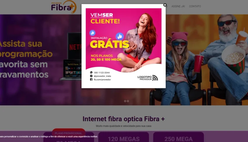 Site pronto para Provedor de internet em PHP