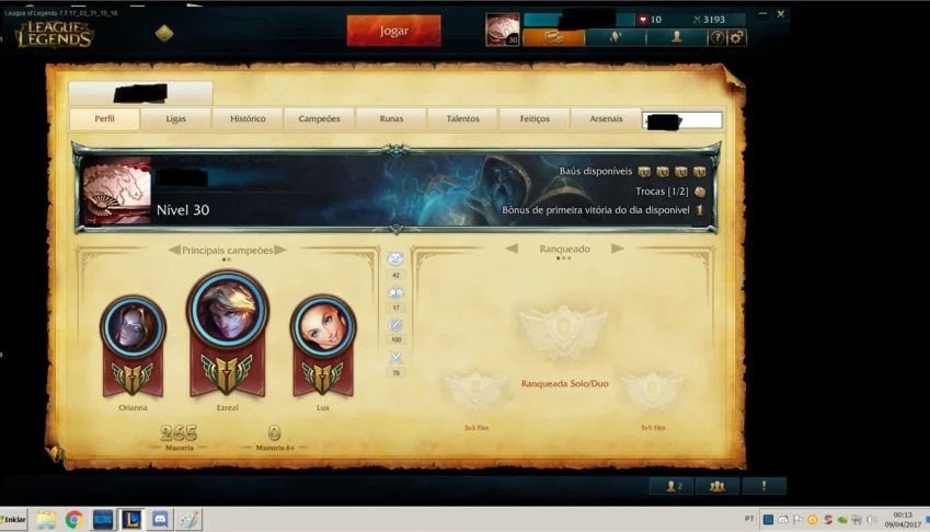 vendo conta league of legends