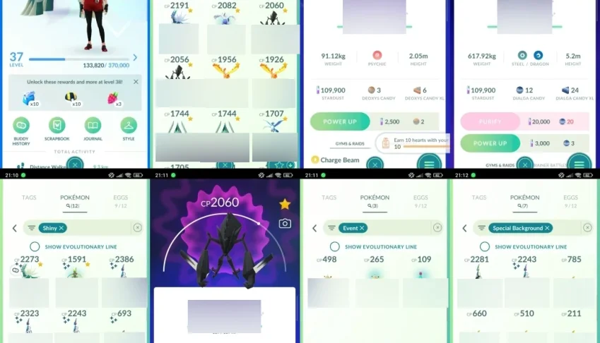 Pokémon GO LVL 37 |  Dialga shiny  + 2 Necrozma T344