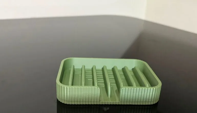Saboneteira Canelada 3D Verde com Dreno