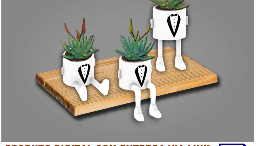 STL Para Impressão 3D - Conjunto 3 Vasos Redondos