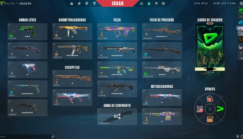 conta de valorant FA com muita skin