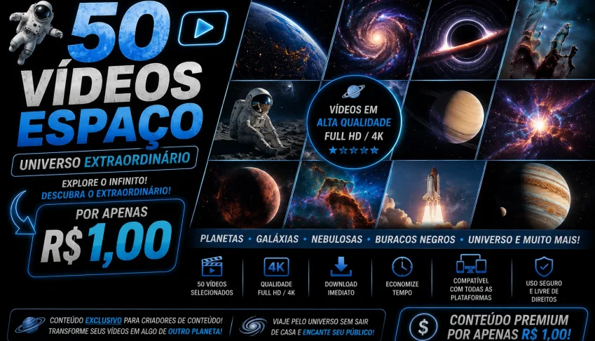 50 Vídeos Espaço & Universo Extraordinário_Conteúdo Cósmico-