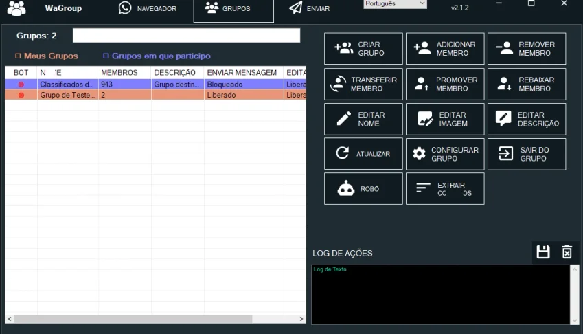 Wa Groups - Gerenciador de Grupos Zap - Lic. Anual