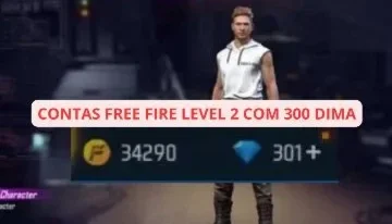 Conta Free Fire/Level 2 Com 300 Dima Com Troca Nick