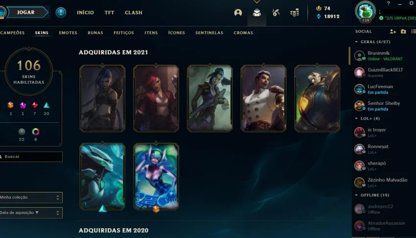 CONTA LOL QUASE FULL