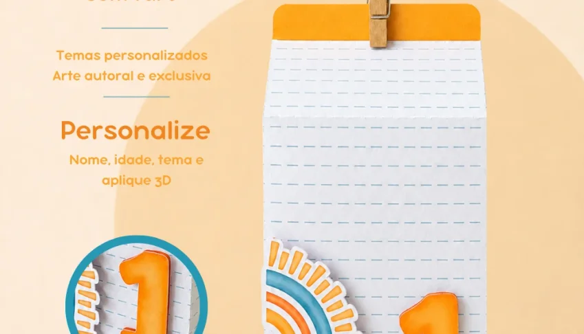 Caixa Milk Personalizada em Kits de 10, 20 ou 30