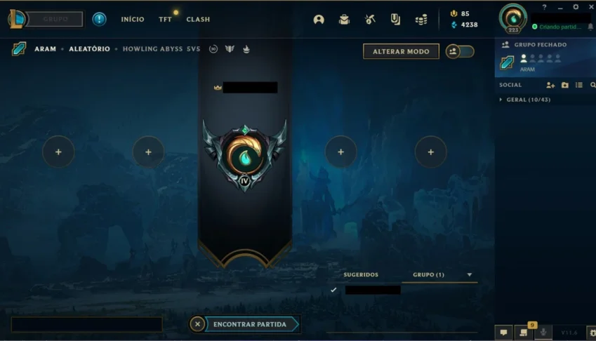 Conta League of legends Plat IV