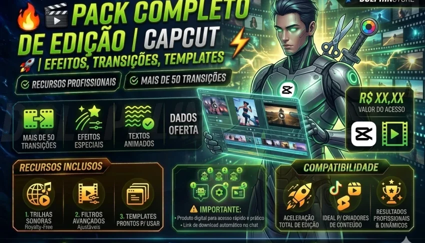 🎬 Pack Completo de Edição para CapCut | Efeitos, Transições